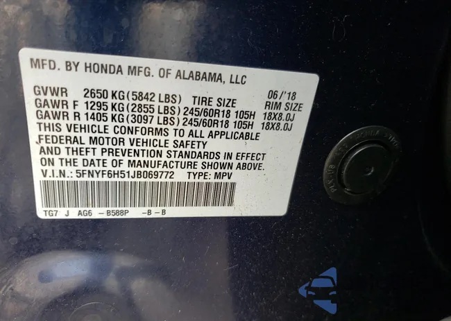 5FNYF6H51JB069772: 77379313