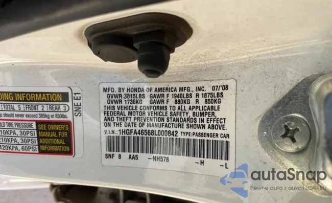 1HGFA46568L000842: 74905923