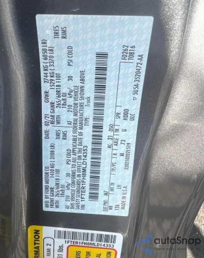 1FTER1FH8MLD14353: 77347363