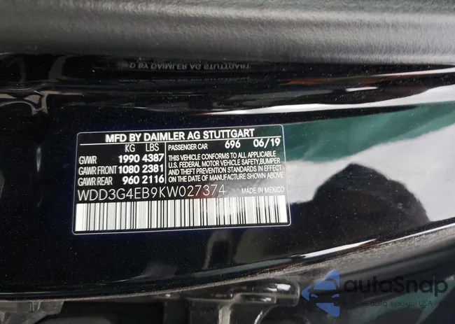 WDD3G4EB9KW027374: 77715943