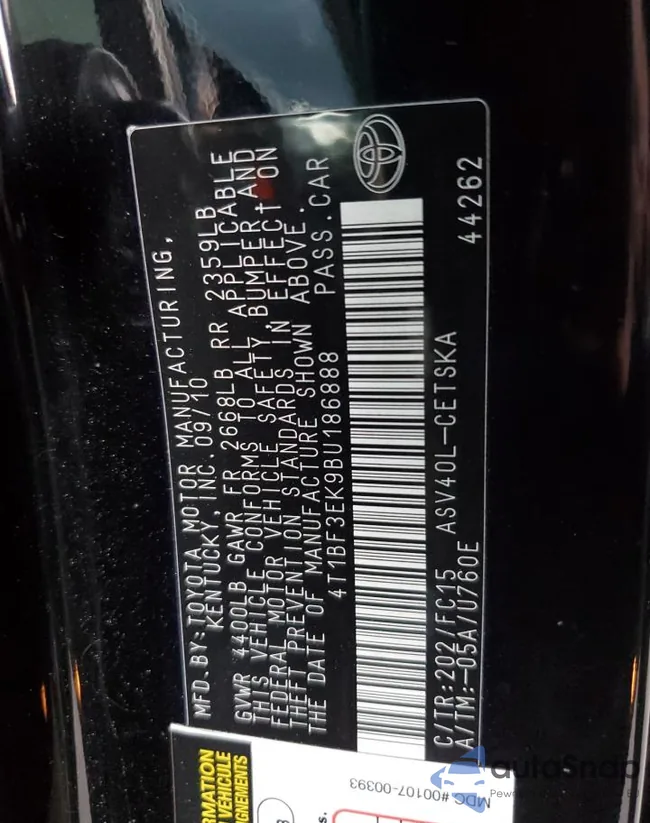 4T1BF3EK9BU186888: 75304503