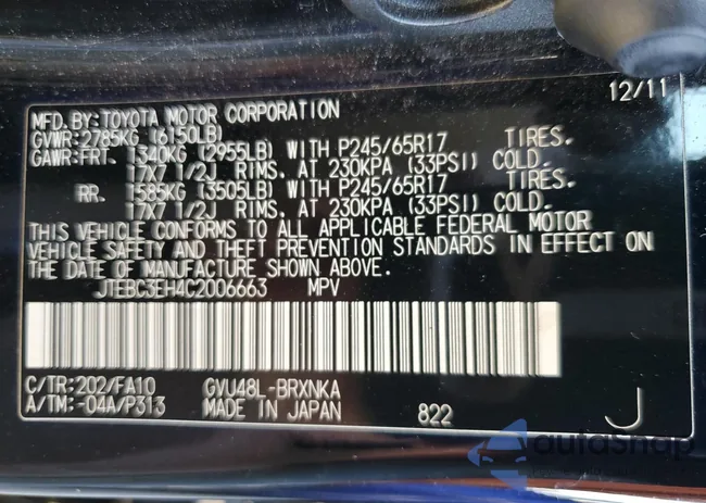 JTEBC3EH4C2006663: 75110023