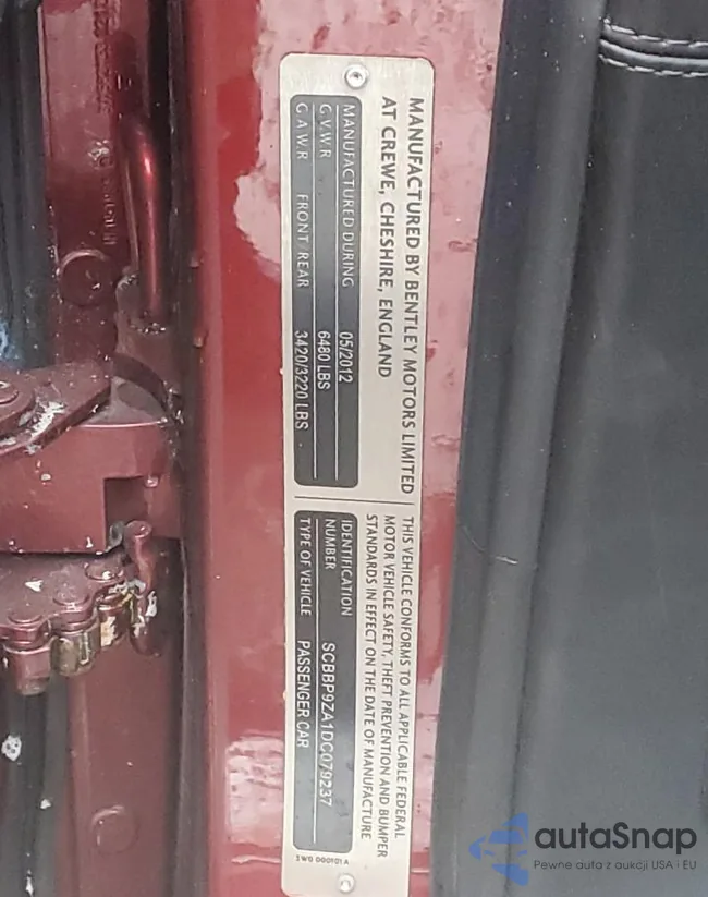 SCBBP9ZA1DC079237: 77443103