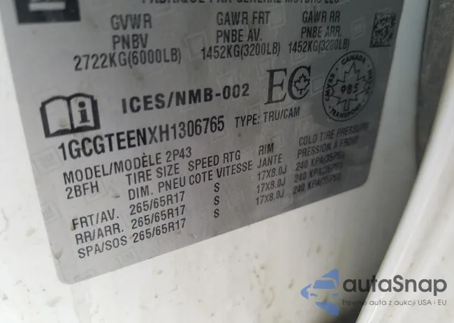 1GCGTEENXH1306765: 78084363