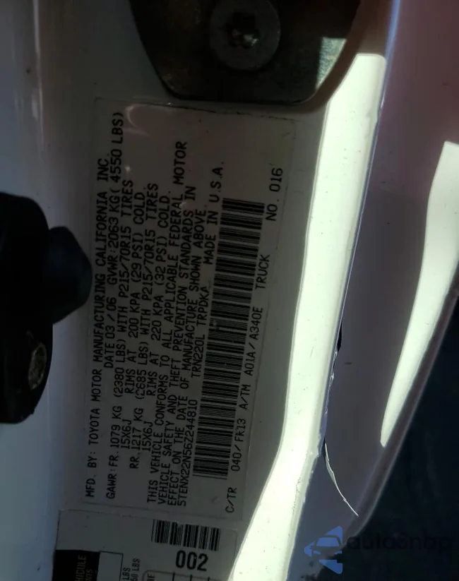 5TENX22N56Z244810: 75009853