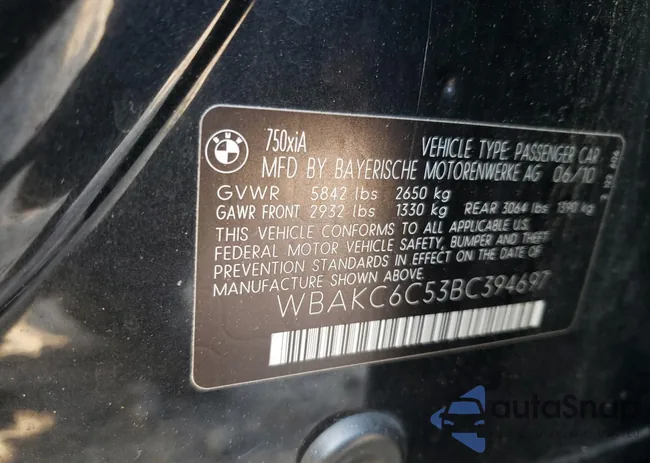 WBAKC6C53BC394697: 76095853