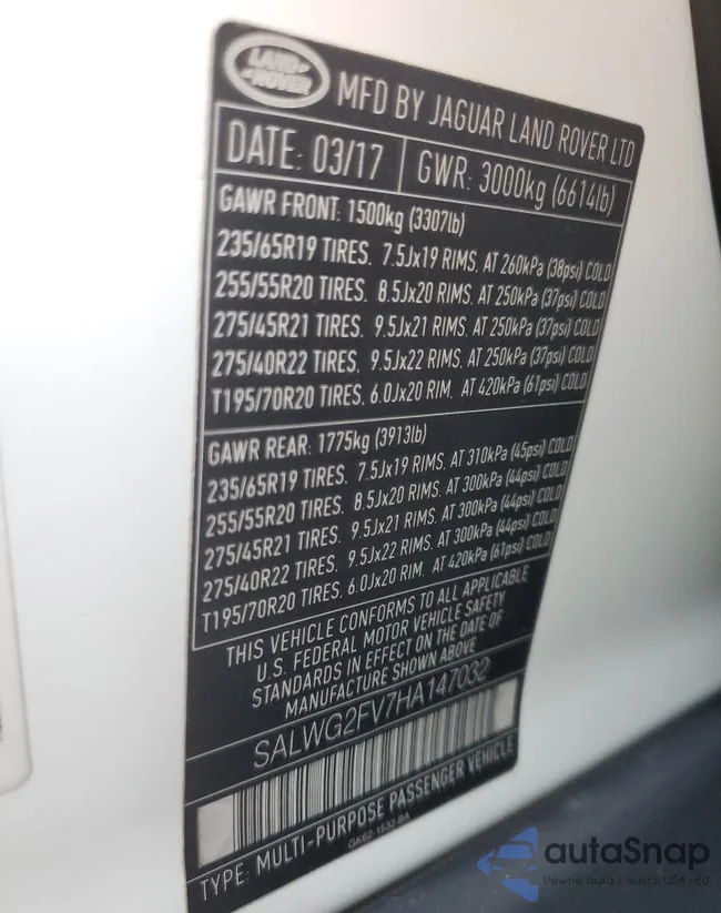 SALWG2FV7HA147032: 77584093