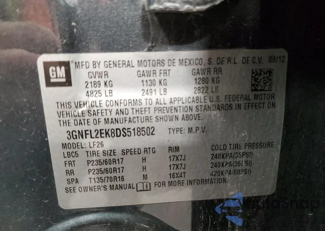 3GNFL2EK8DS518502: 75047993