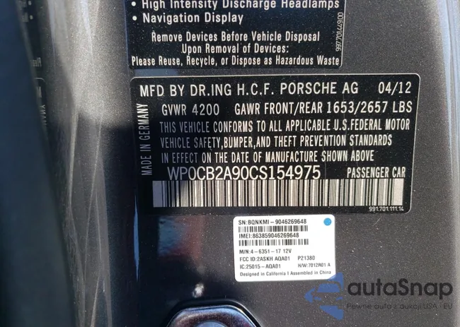 WP0CB2A90CS154975: 75109243