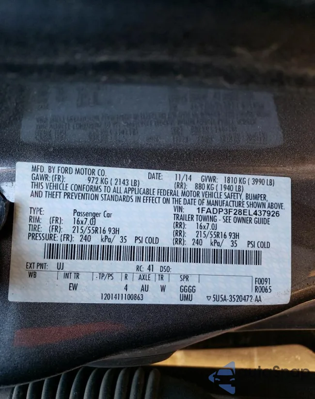 1FADP3F28EL437926: 76131933