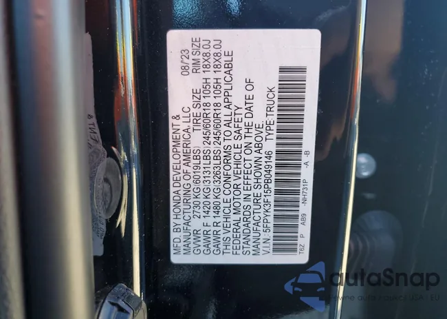 5FPYK3F15PB049146: 74386353