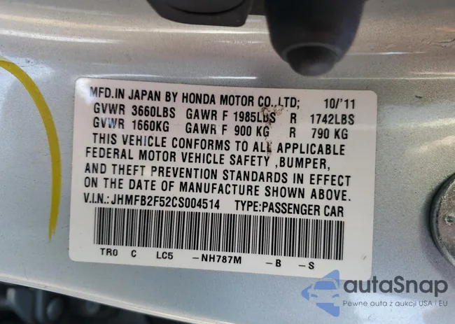 JHMFB2F52CS004514: 77654193