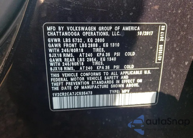 1V2CR2CA7JC535473: 75381673