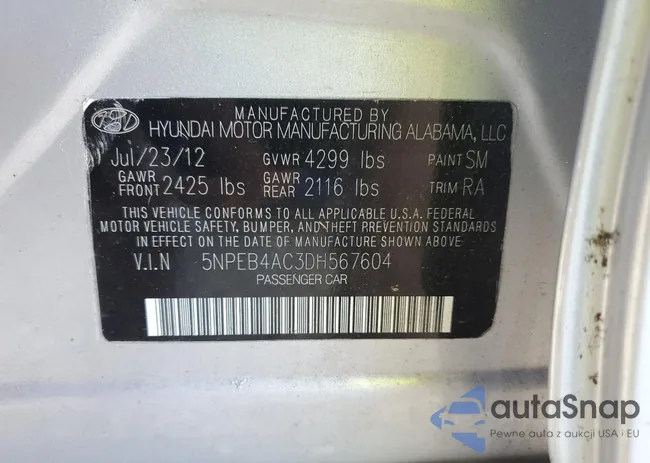 5NPEB4AC3DH567604: 77896743