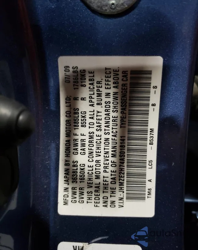 JHMZE2H74AS018141: 76281953