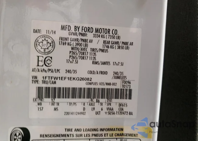 1FTFW1EF1EKG26082: 80732143