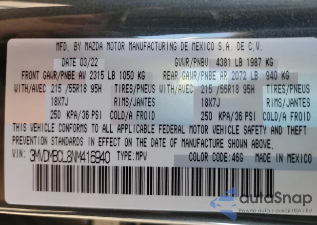 3MVDMBCL8NM416940: 80160223