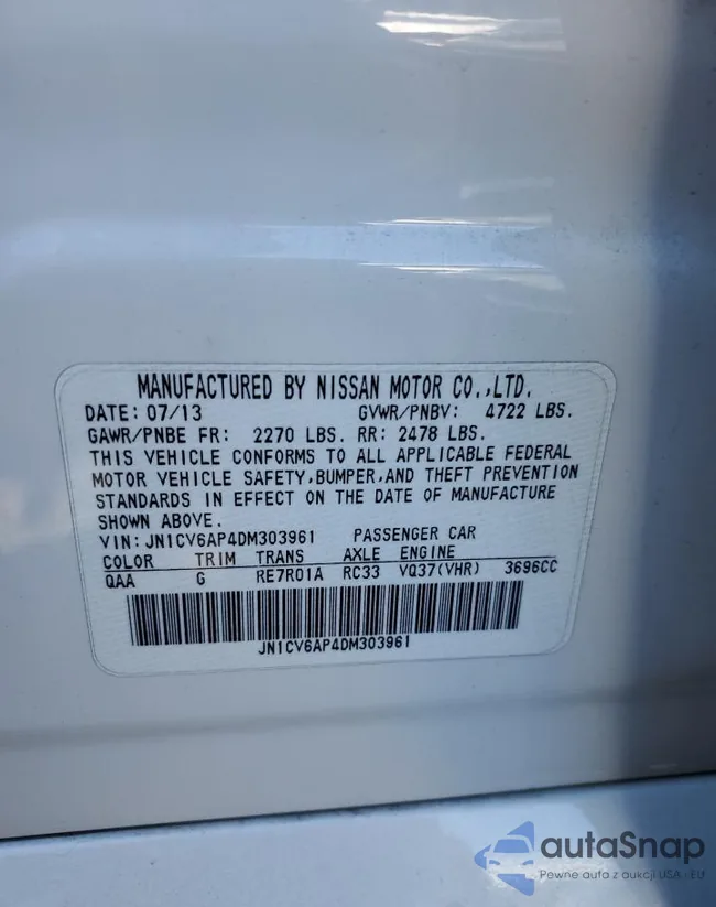 JN1CV6AP4DM303961: 78703193