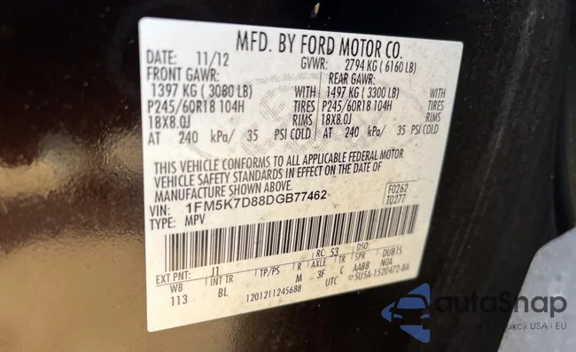 1FM5K7D88DGB77462: 81619953