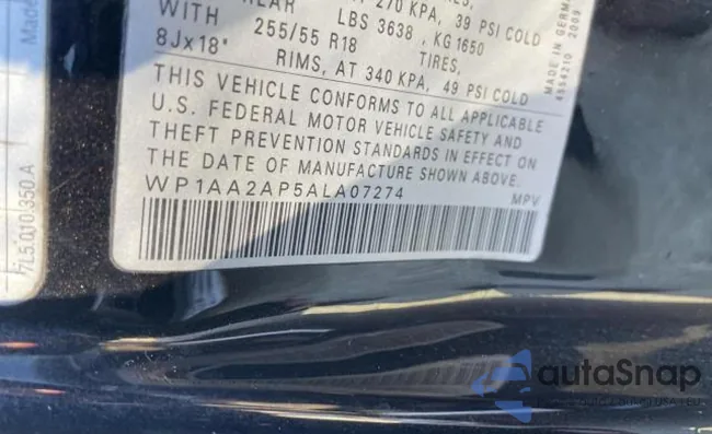 WP1AA2AP5ALA07274: 81556933