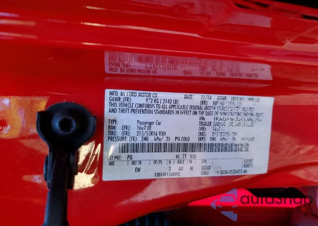 1FADP3K23EL455319: 79561353