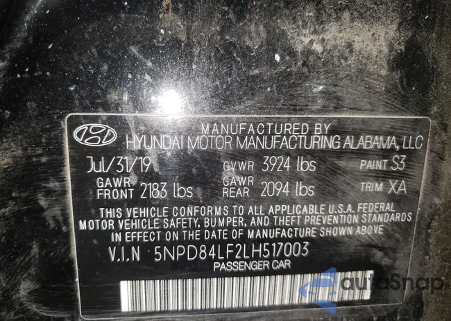 5NPD84LF2LH517003: 82256683