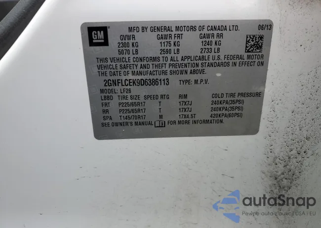 2GNFLCEK9D6386113: 78853533