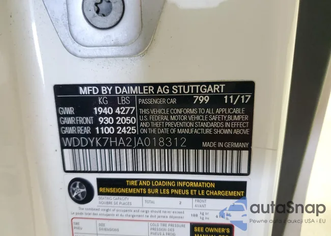 WDDYK7HA2JA018312: 78865563