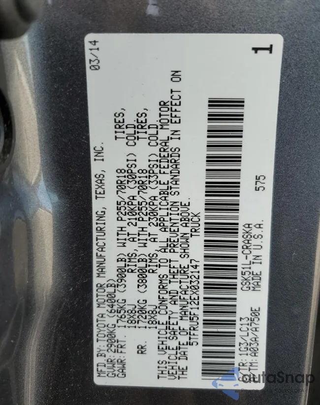 5TFRU5F12EX032147: 79704833