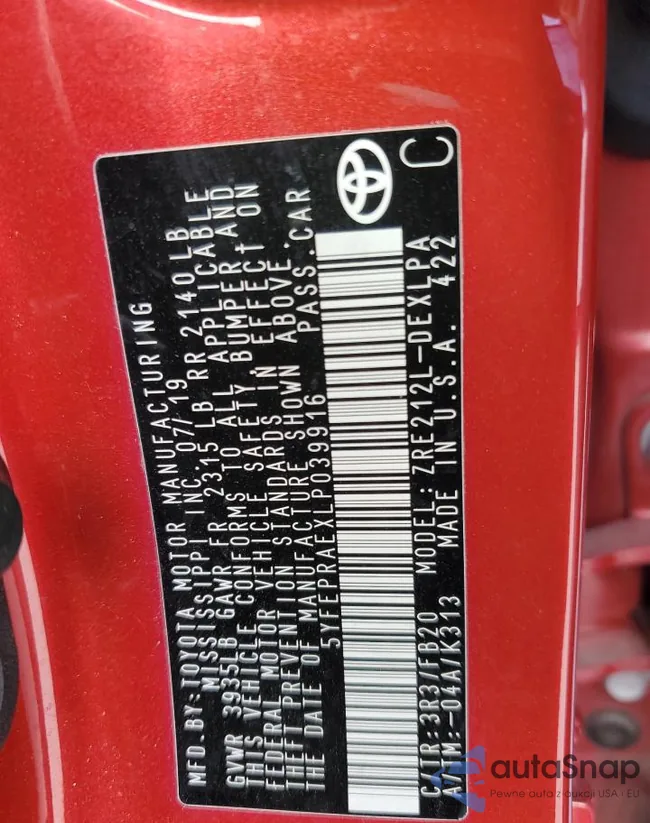 5YFEPRAEXLP039916: 80552503