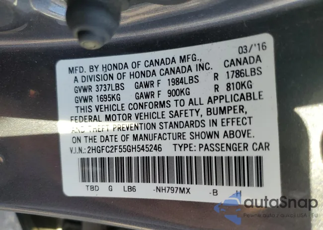 2HGFC2F55GH545246: 82573433