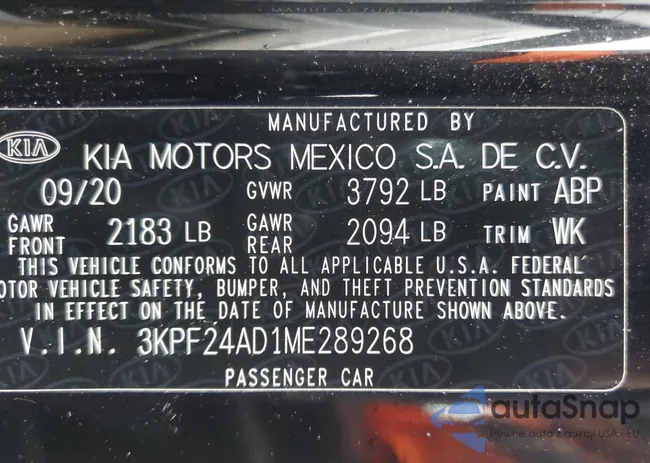 3KPF24AD1ME289268: 78603073