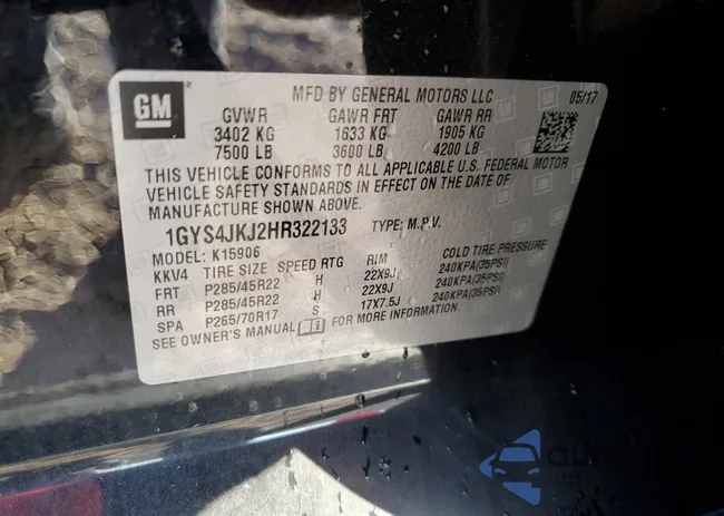 1GYS4JKJ2HR322133: 82000763