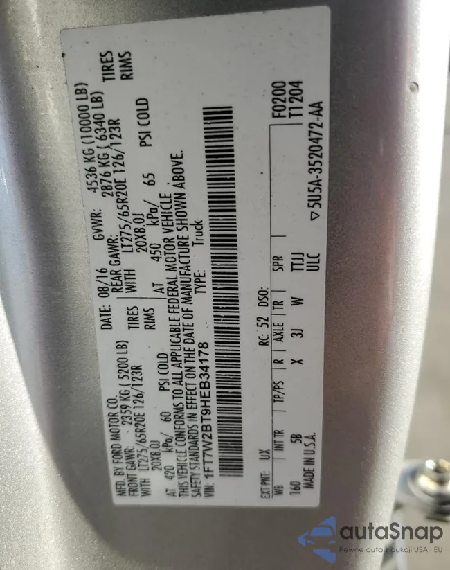 1FT7W2BT9HEB34178: 79685533