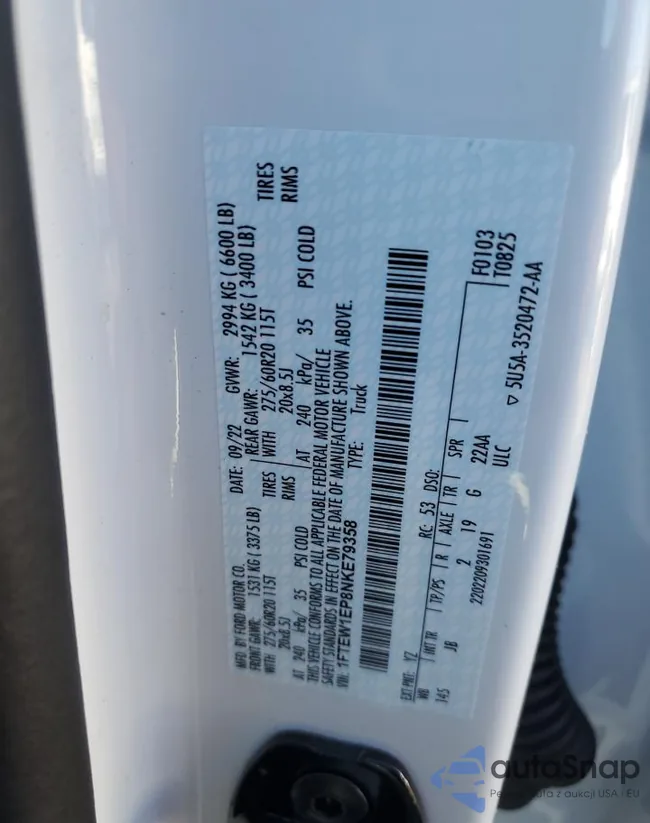 1FTEW1EP8NKE79358: 78895583