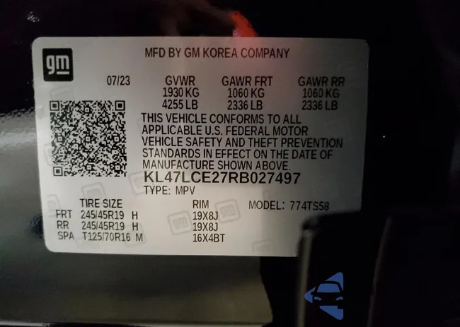 KL47LCE27RB027497: 82035053