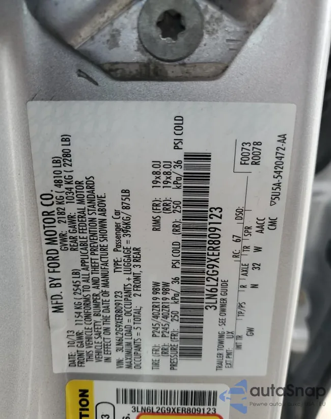 3LN6L2G9XER809123: 81479543