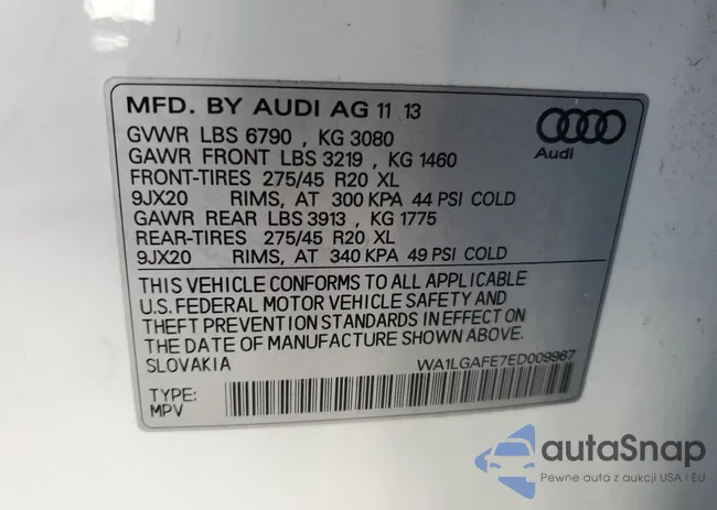 WA1LGAFE7ED009967: 80030643