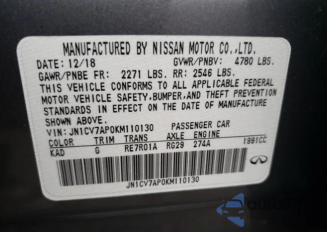 JN1CV7AP0KM110130: 80866453