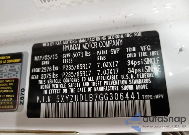 5XYZUDLB7GG306441: 81498043