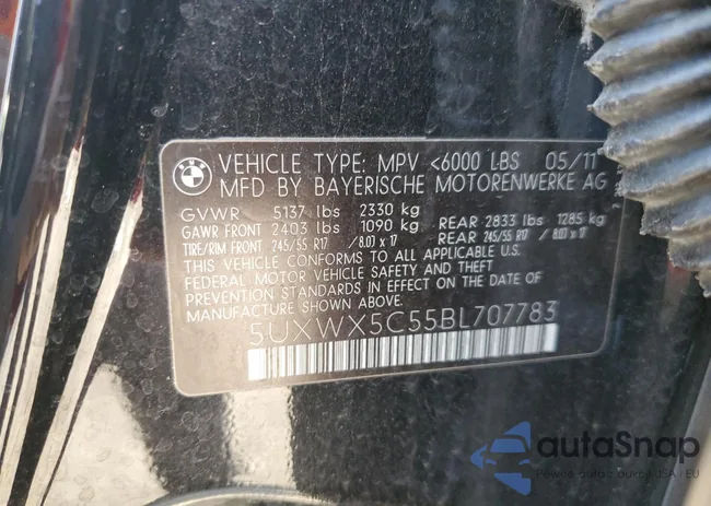 5UXWX5C55BL707783: 82324263