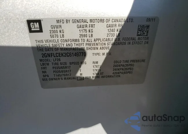 2GNFLCEK2C6149770: 80245783