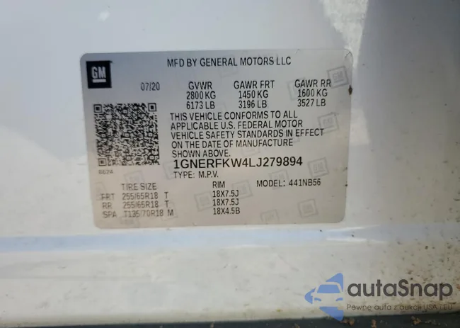 1GNERFKW4LJ279894: 82197043