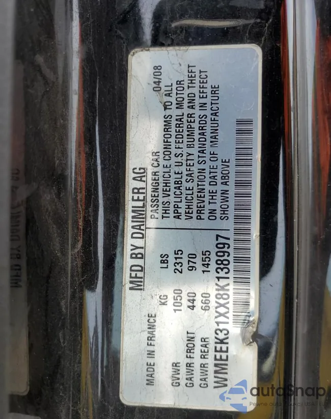 WMEEK31XX8K138997: 81447523