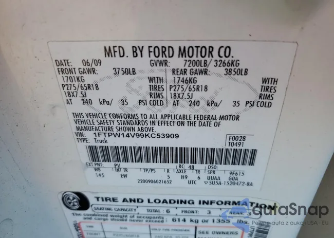 1FTPW14V99KC53909: 80102153