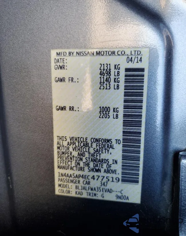 1N4AA5AP4EC477519: 80299823