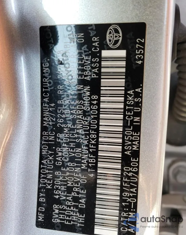 4T1BF1FK8FU010648: 81262873