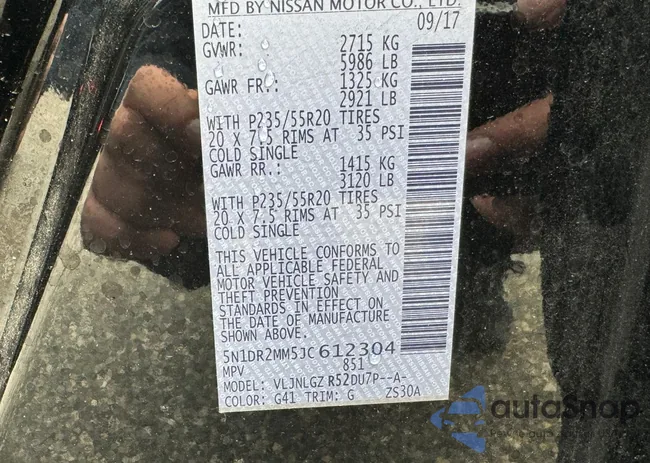 5N1DR2MM5JC612304: 79362013