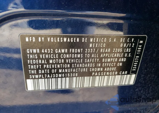 3VWPL7AJ3DM615308: 80131583