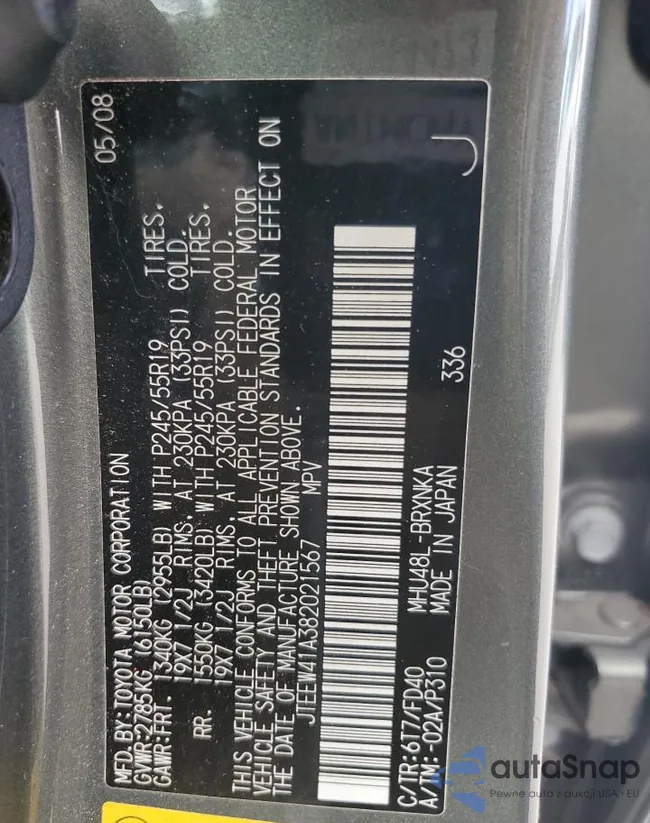 JTEEW41A382021567: 81754903